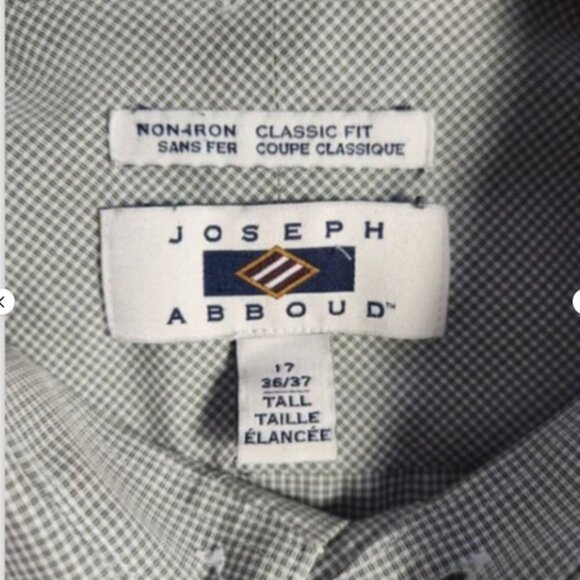 Joseph Abboud Shirt Men's 17 Tall 36/37 Long Sleeve Button Cotton Non Iron - Picture 3 of 12